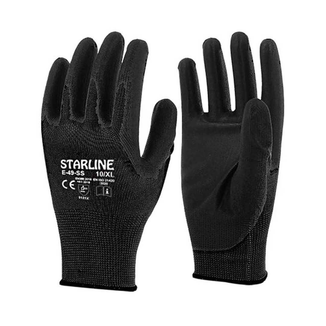 Starline E-049 SS  Siyah PU Kaplı İş Eldiveni