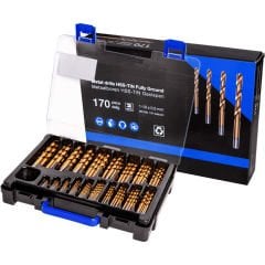 Teknik Drill's 170 Parça HSS TIN Kaplı Matkap Ucu Seti