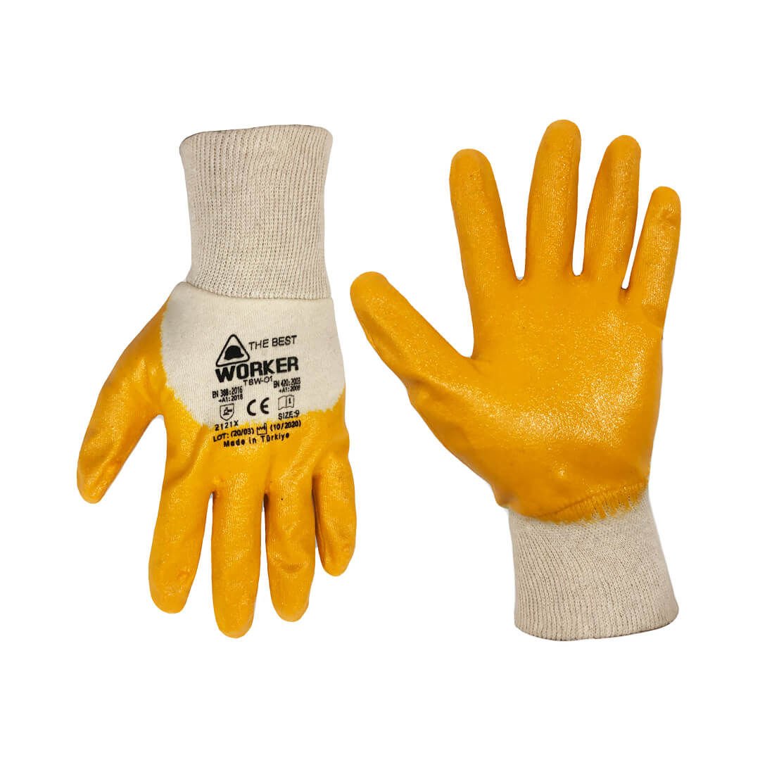 Bestworker TBW 01 3/4 Sarı Nitril Kaplama İş Eldiveni