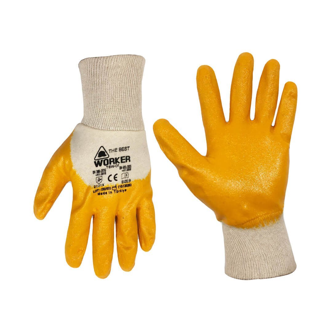 Bestworker TBW 01 3/4 Sarı Nitril Kaplama İş Eldiveni