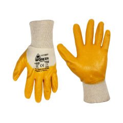 Bestworker TBW 02  3/4 Sarı Çift Daldırma Nitril Kaplama İş Eldiveni