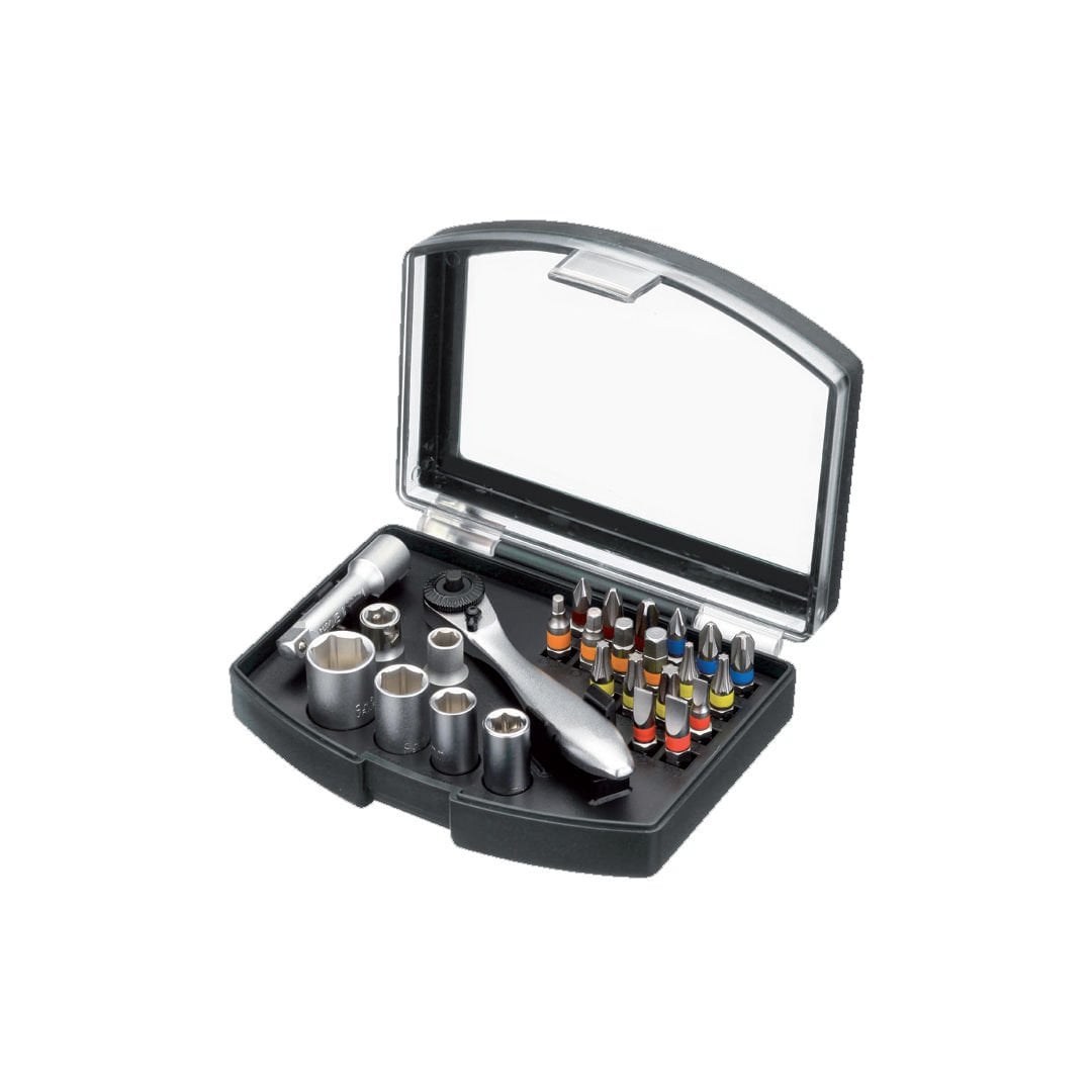 Teknik Drill's 26 Parça  Adaptör + Cırcır Karışık Renk Bits ve Lokma Seti