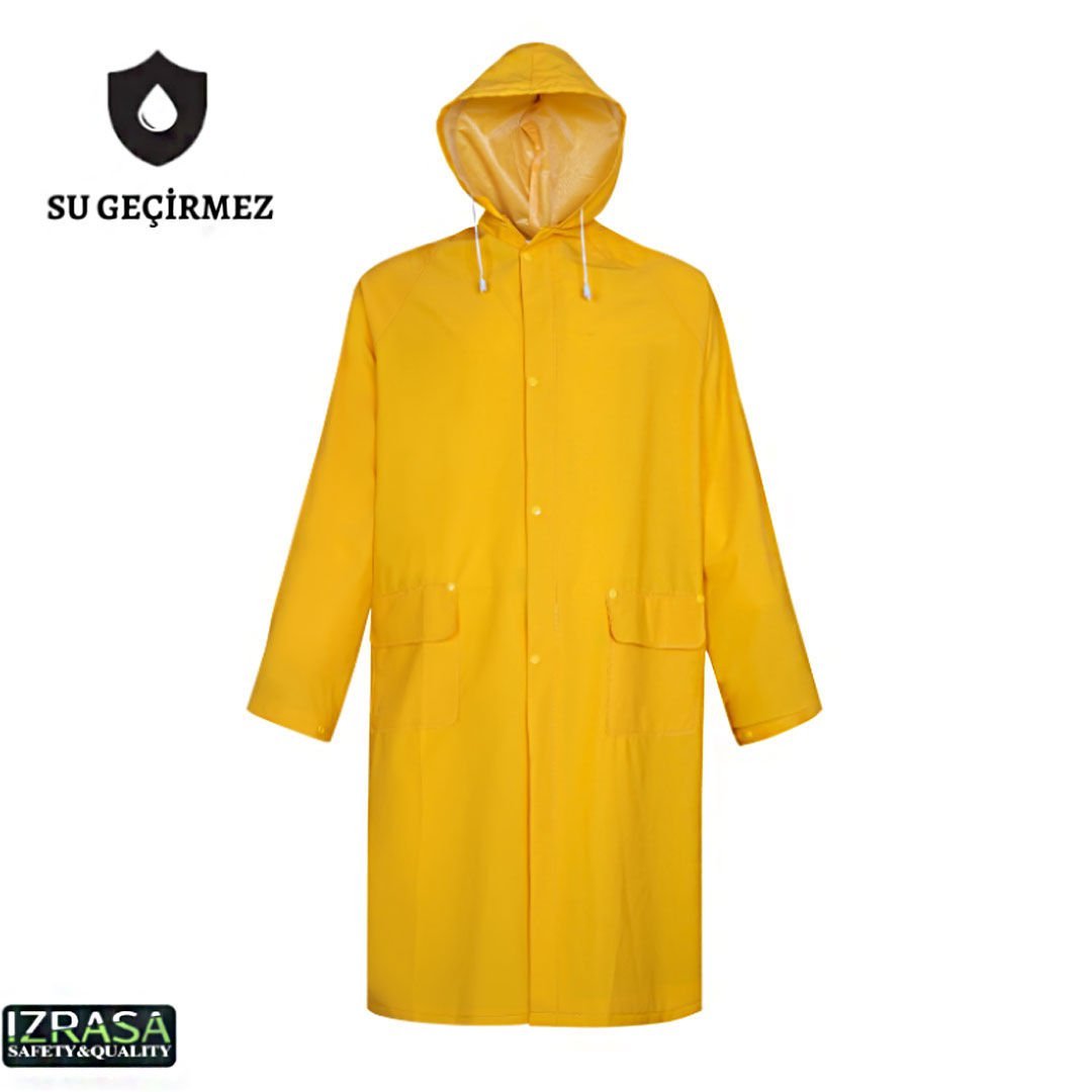 İZRASA NM05 Astarlı 32 mm Pvc Kumaş Sarı Yağmurluk