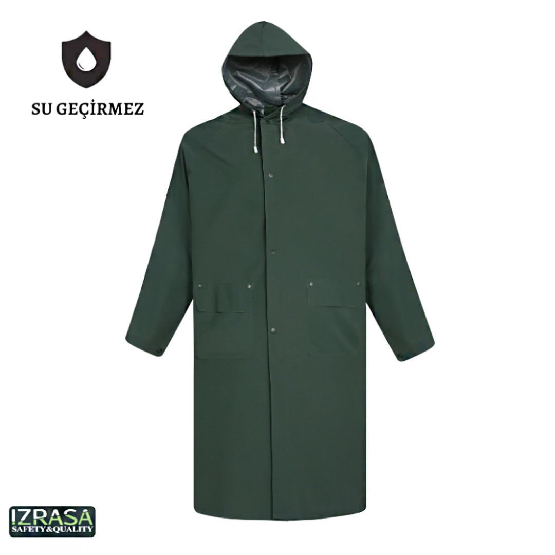 İZRASA NM05 Astarlı 32 mm Pvc Kumaş Haki Yağmurluk