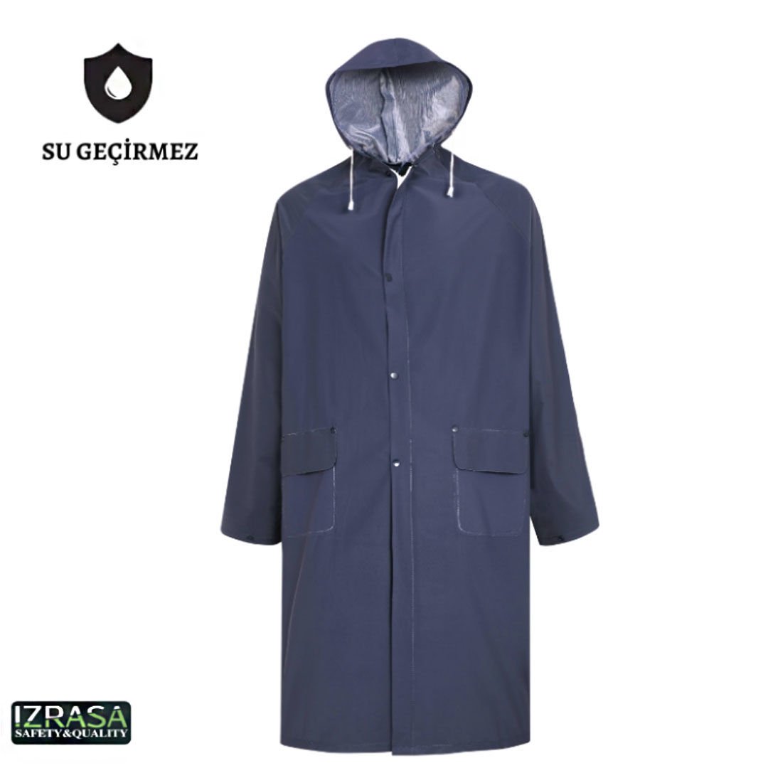 İZRASA NM05 Astarlı 32 mm Pvc Kumaş Lacivert Yağmurluk