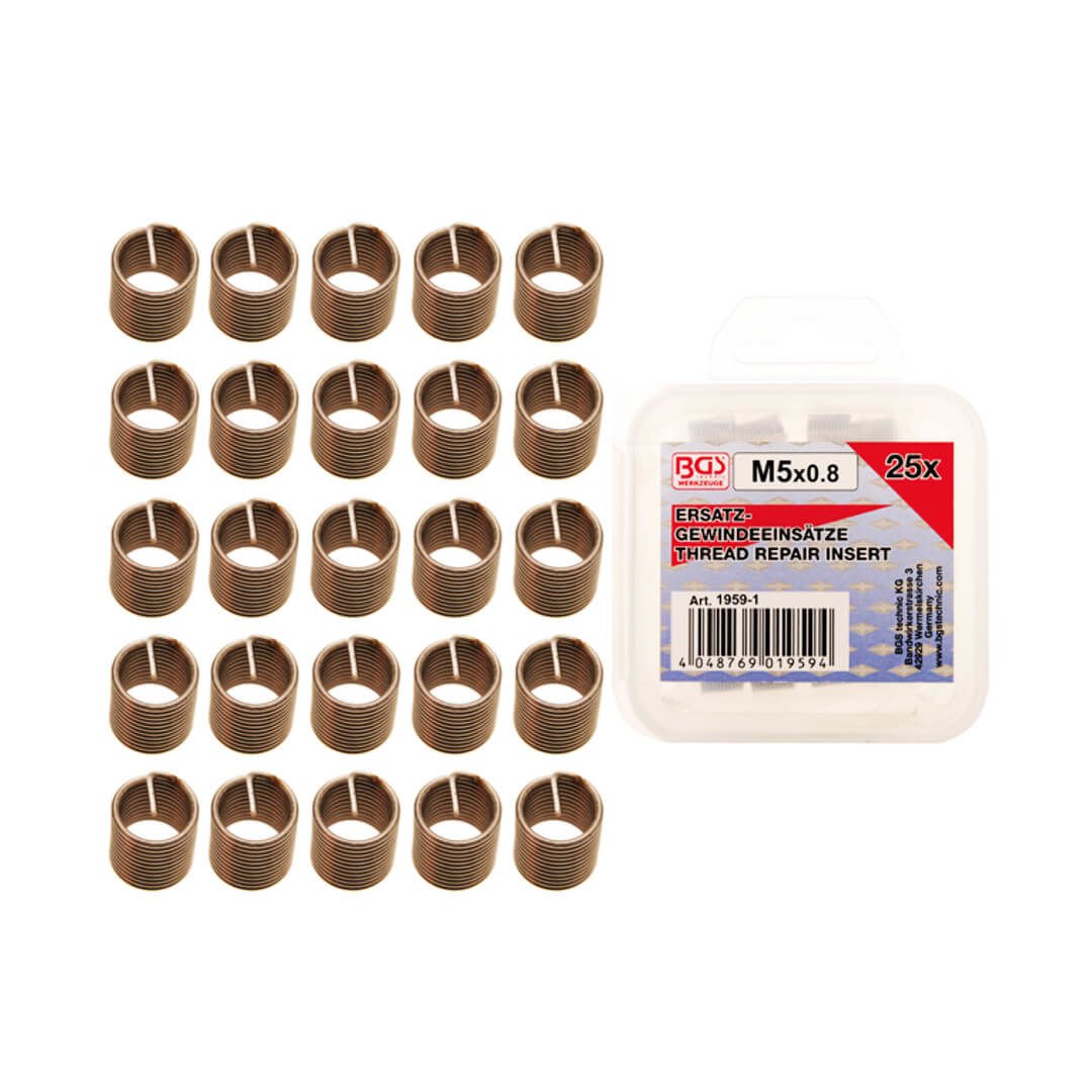 BGS 25 Parça M5 X 0.8mm Helicoil Yay Seti