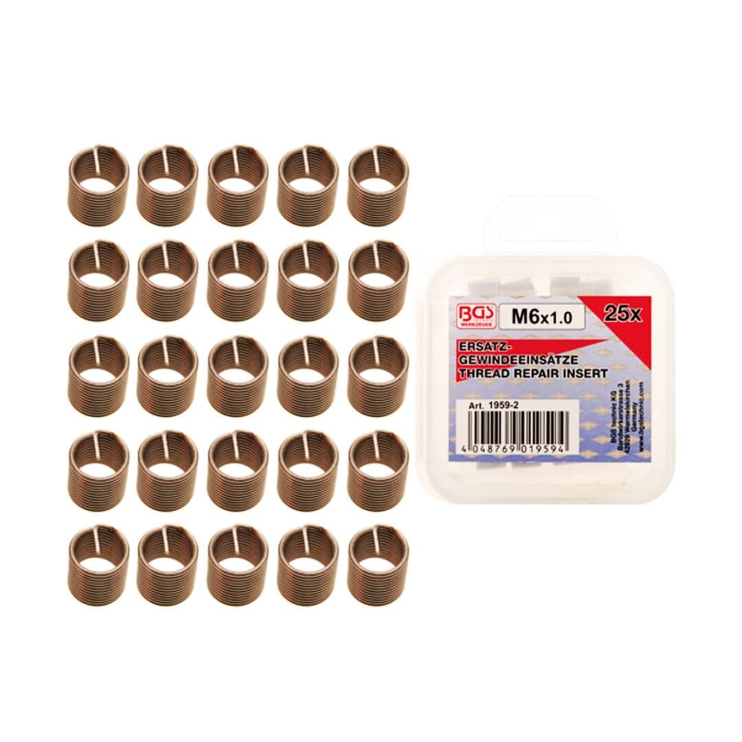 BGS 25 Parça M6 X 1.0mm Helicoil Yay Seti