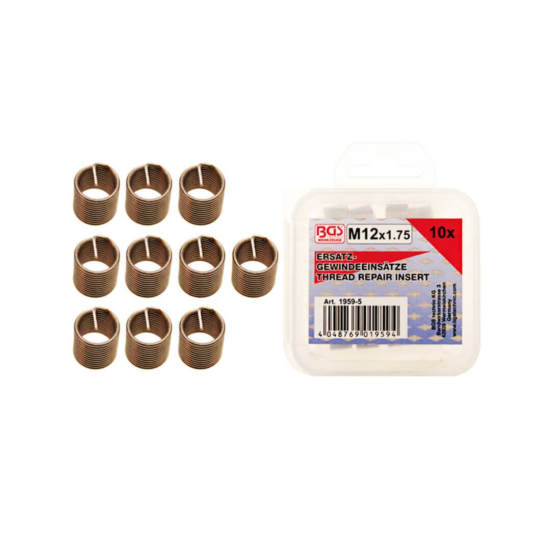 BGS 10 Parça M12 X 1.75mm Helicoil Yay Seti
