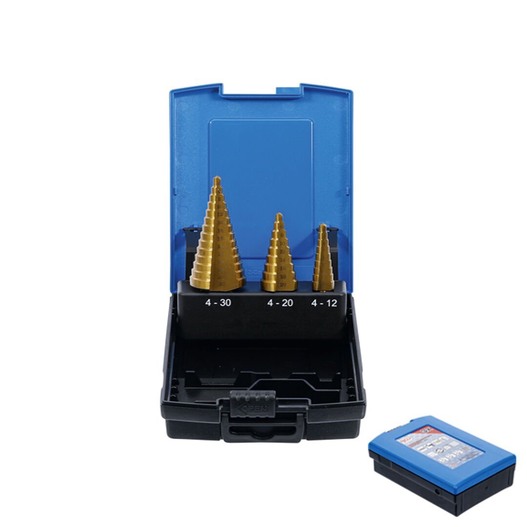 BGS 3 Parça Ø4-30mm Kademeli TİN Kaplı Matkap Seti