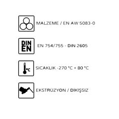 Alüminyum 90° Dirsek R1,5D EN AW 5083 45x5 mm